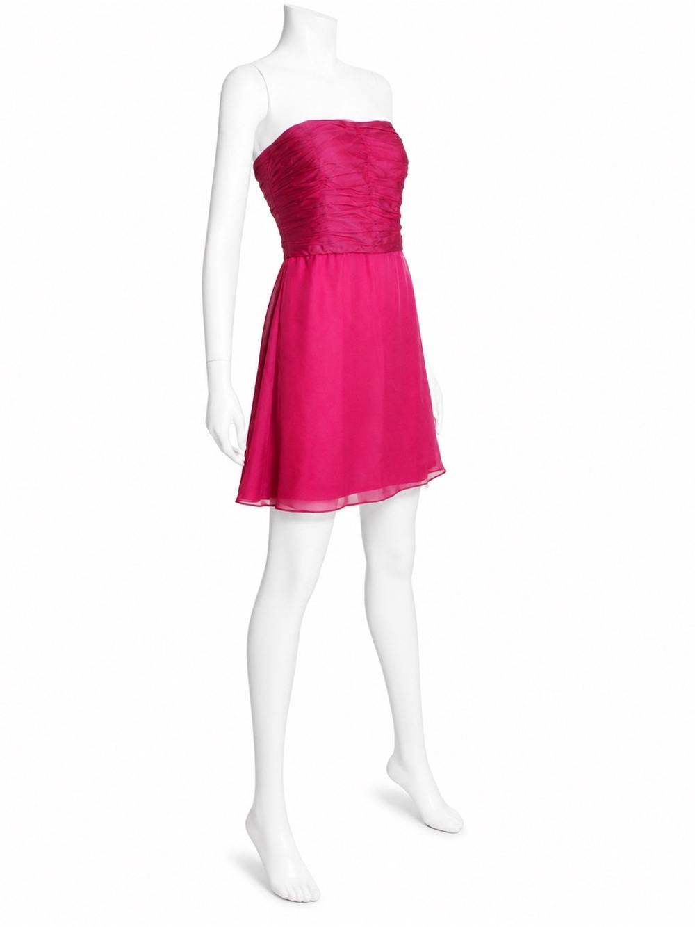 Armani Collezioni Pink Silk Strapless Cocktail Dress IT 40 Y2K Made Italy